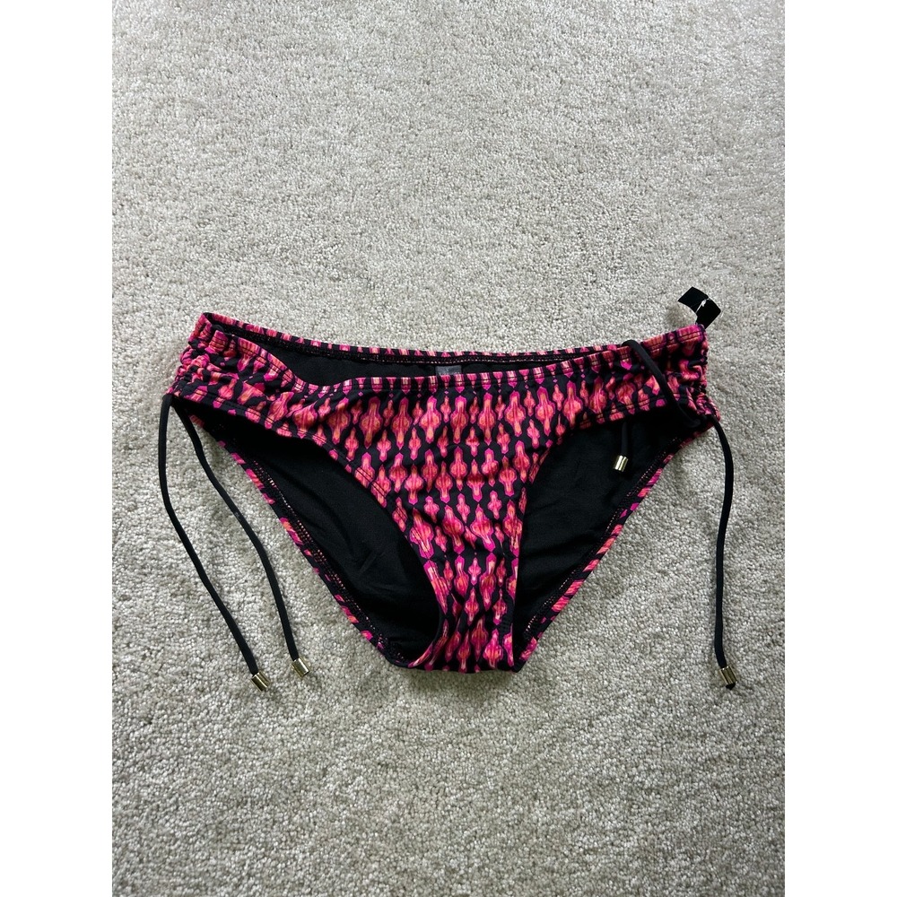 A.N.A Women's‎ Swim Bottoms Pink Black Medium Adjustable Side Tie